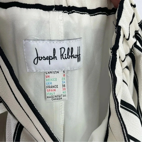 Joseph Ribkoff High Waisted Cropped Wide Leg Pantlon Striped Pour Dame Pants - Picture 5 of 8